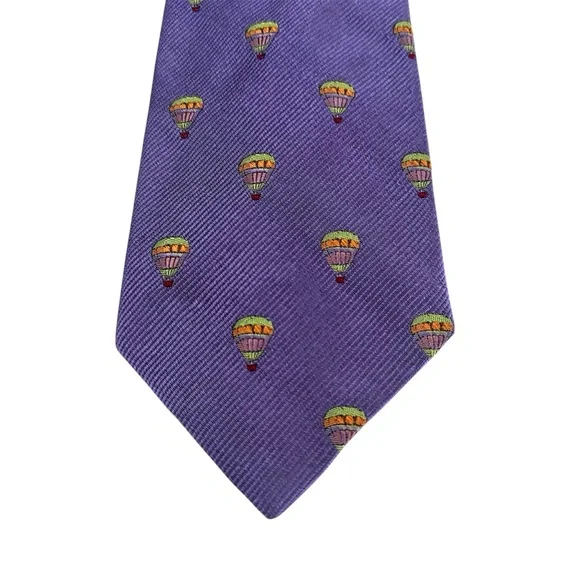 Robert Talbott Tie Hot Air Balloon EXTRA LONG Best of Class Purple Green Silk